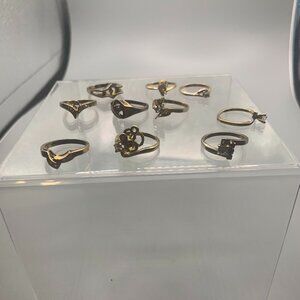 10CT Vintage Electro Plated Cubic Zirconia Women's Size 6 6.5 Rings